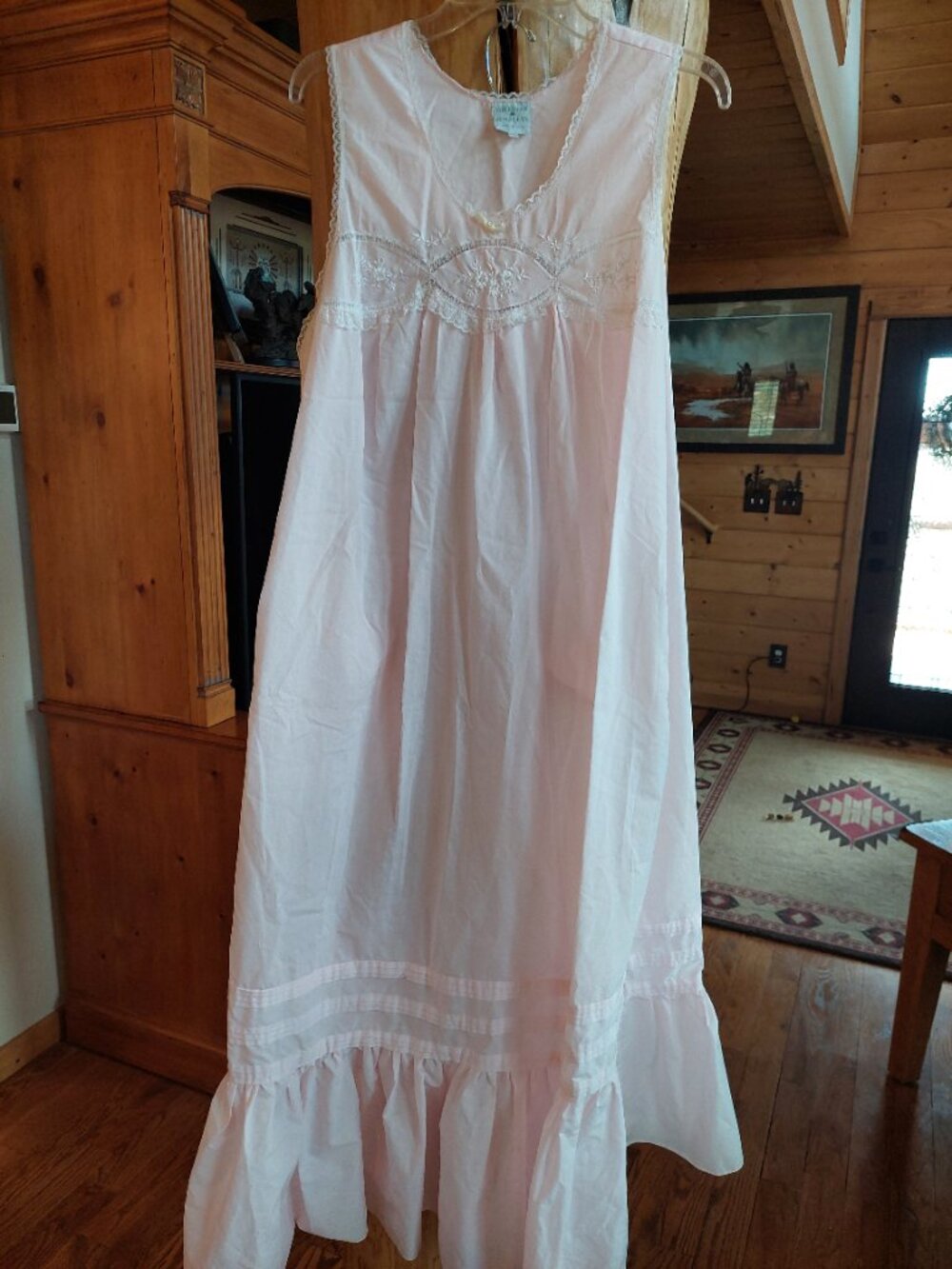 Gilligan O'Malley, Pink, Poly Cotton Night Gown, size L Maxi